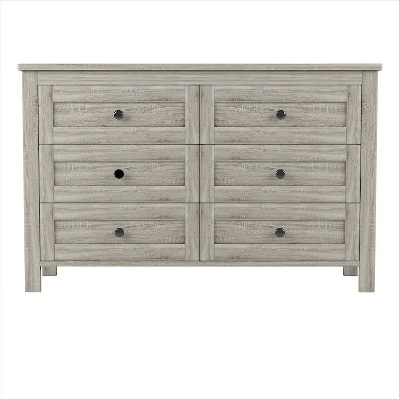Commode en bois à 6 tiroirs – Armoire de chambre spacieuse avec rails de glissement lisses