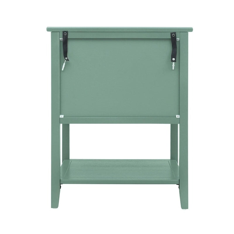 Table de chevet de style américain avec deux tiroirs de rangement – Table d'appoint de chambre à coucher avec finition grain de bois