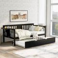 Lit de repos double en bois avec lit gigogne, canapé-lit pour chambre ou salon