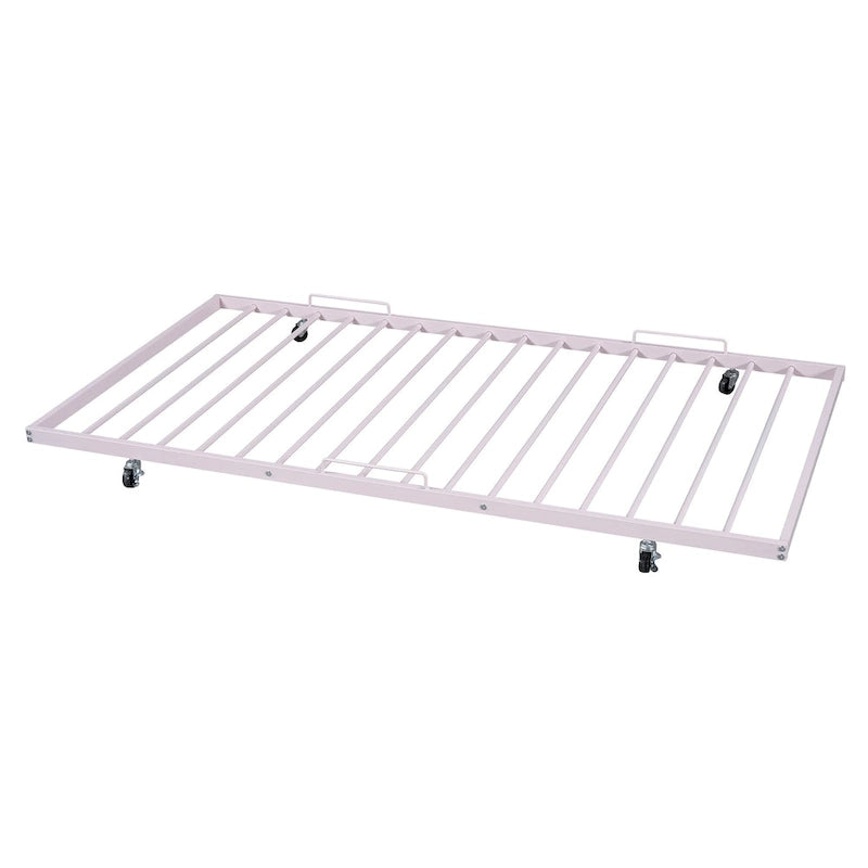 Lit plateforme en métal pleine grandeur avec lit gigogne double – Pas besoin de sommier, conception peu encombrante