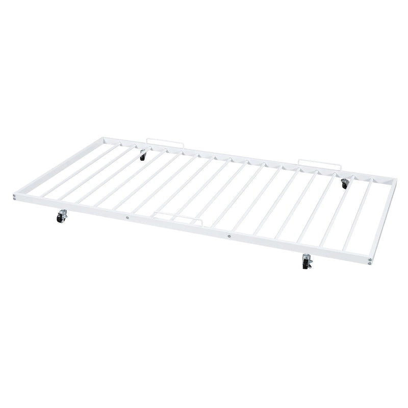 Lit plateforme en métal pleine grandeur avec lit gigogne double – Pas besoin de sommier, conception peu encombrante