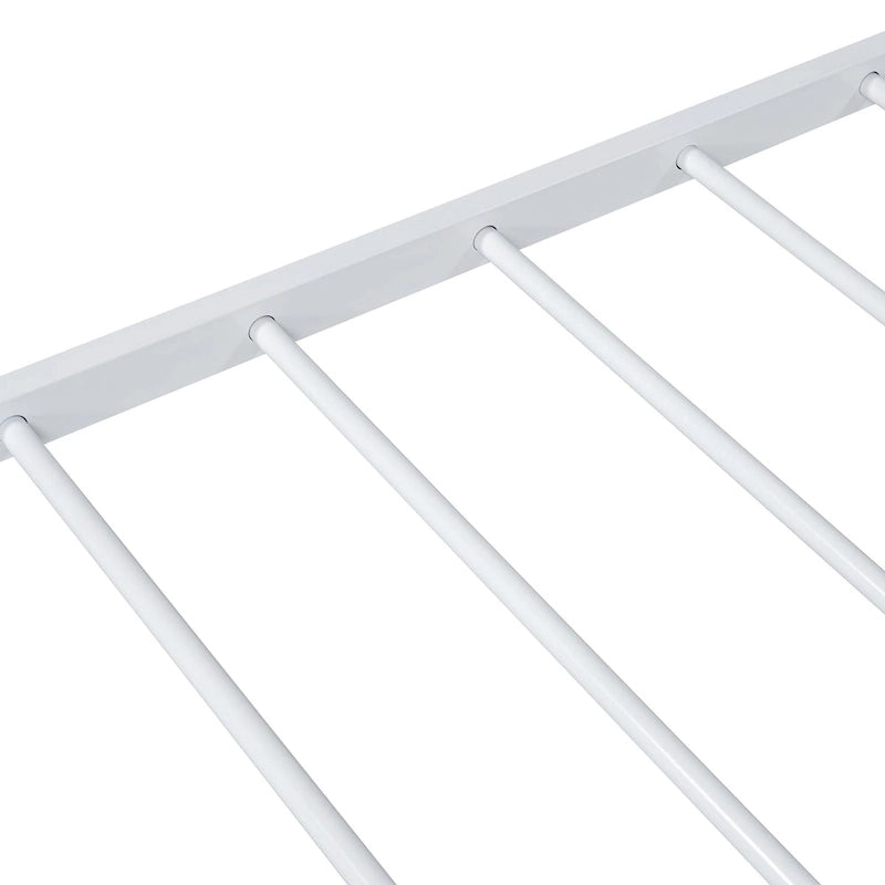 Lit plateforme en métal pleine grandeur avec lit gigogne double – Pas besoin de sommier, conception peu encombrante