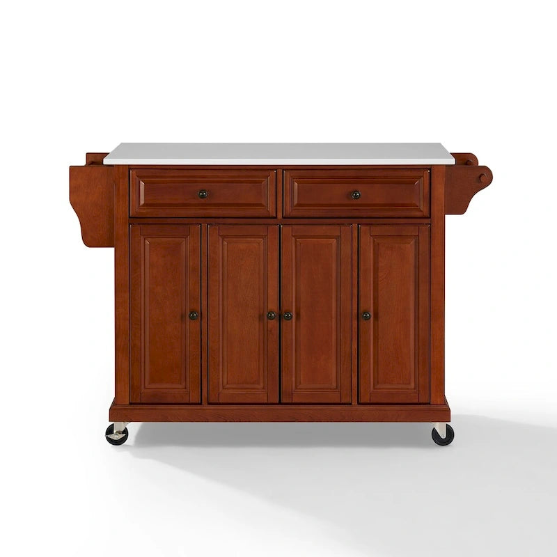 Dessert de cuisine complet en cerisier avec plateau en granit - 51,5 L x 18 P x 36,5 H