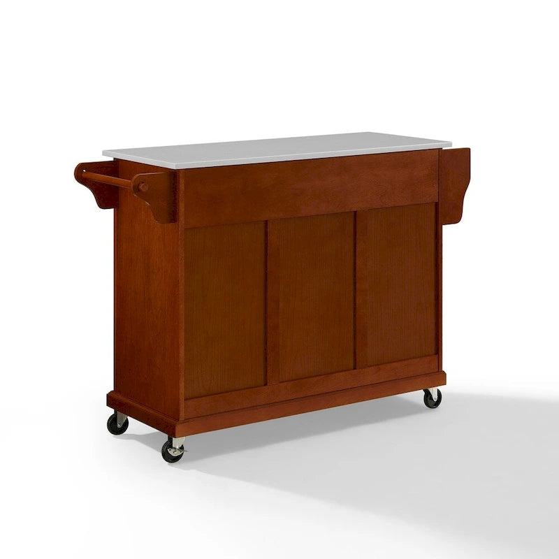 Dessert de cuisine complet en cerisier avec plateau en granit - 51,5 L x 18 P x 36,5 H