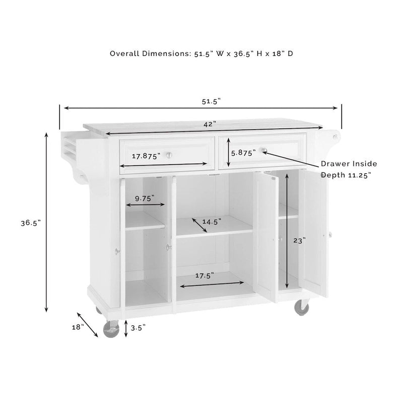 Dessert de cuisine complet en cerisier avec plateau en granit - 51,5 L x 18 P x 36,5 H