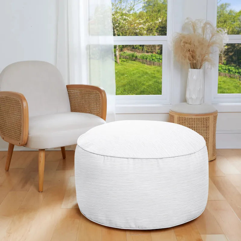 Repose-pieds pouf texturé d'intérieur – Accent doux pour salon ou chambre à coucher