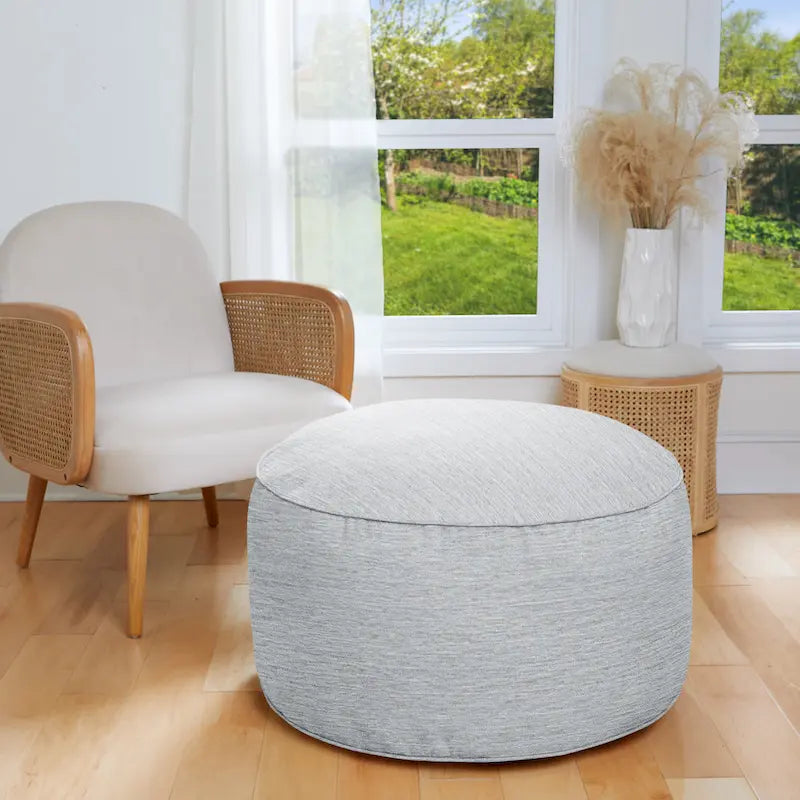 Repose-pieds pouf texturé d'intérieur – Accent doux pour salon ou chambre à coucher