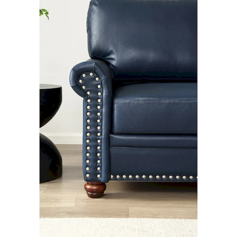 Canapé en similicuir à clous pour salon, bureau, appartement – style classique