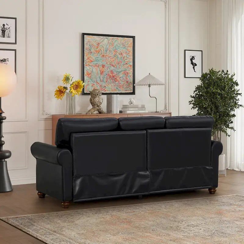 Canapé en similicuir à clous pour salon, bureau, appartement – style classique
