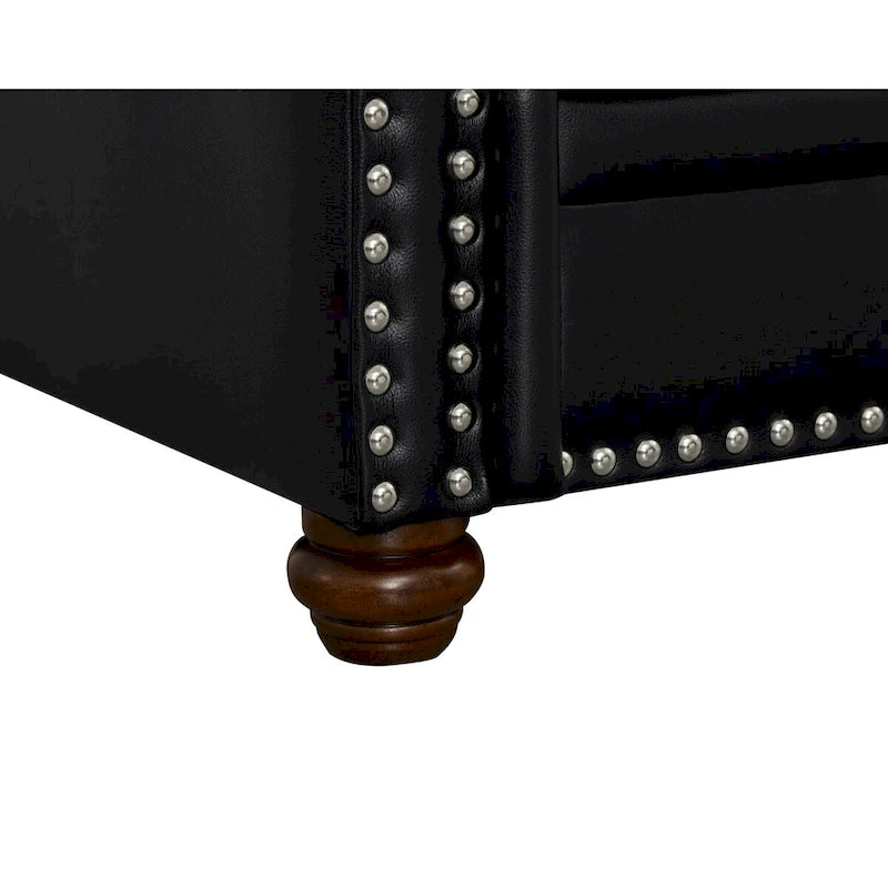 Canapé en similicuir à clous pour salon, bureau, appartement – style classique