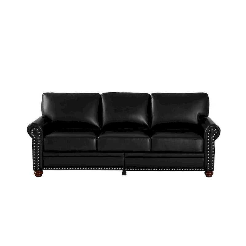 Canapé en similicuir à clous pour salon, bureau, appartement – style classique