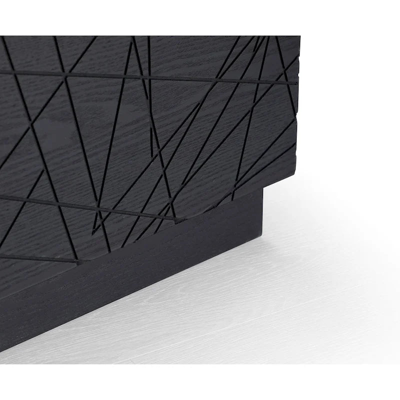 Table basse carrée moderne en chêne noir avec rangement dissimulé – Table basse de salon minimaliste