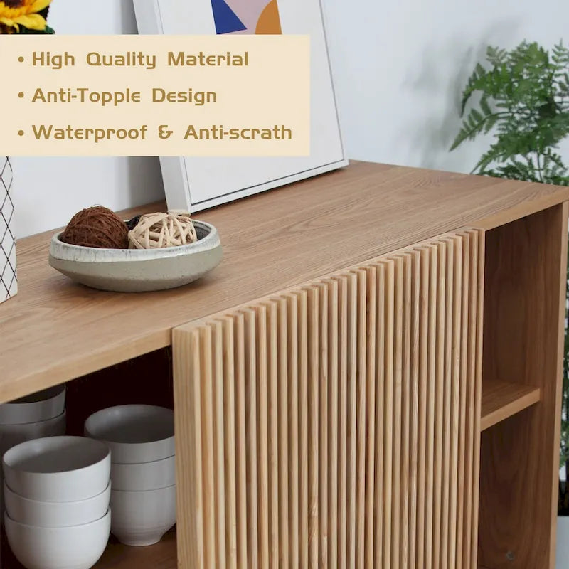 Buffet vaisselier en chêne de 48 po avec armoire de rangement