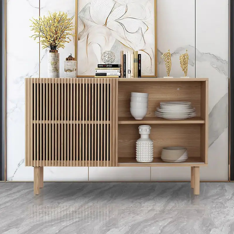 Buffet vaisselier en chêne de 48 po avec armoire de rangement