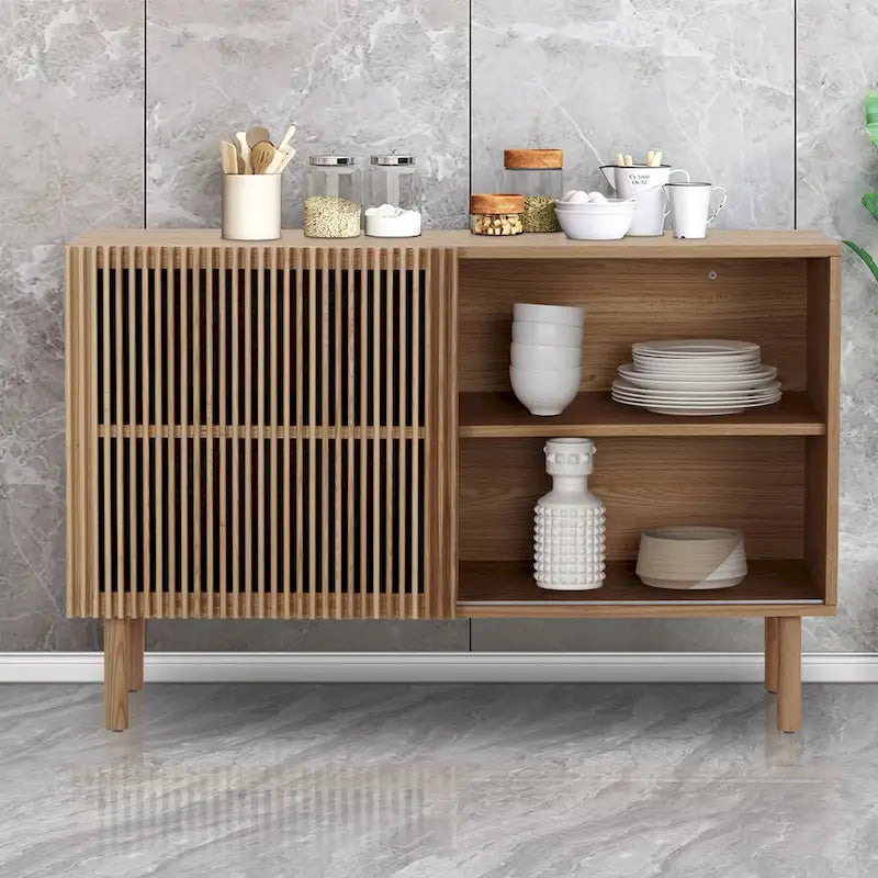 Buffet vaisselier en chêne de 48 po avec armoire de rangement