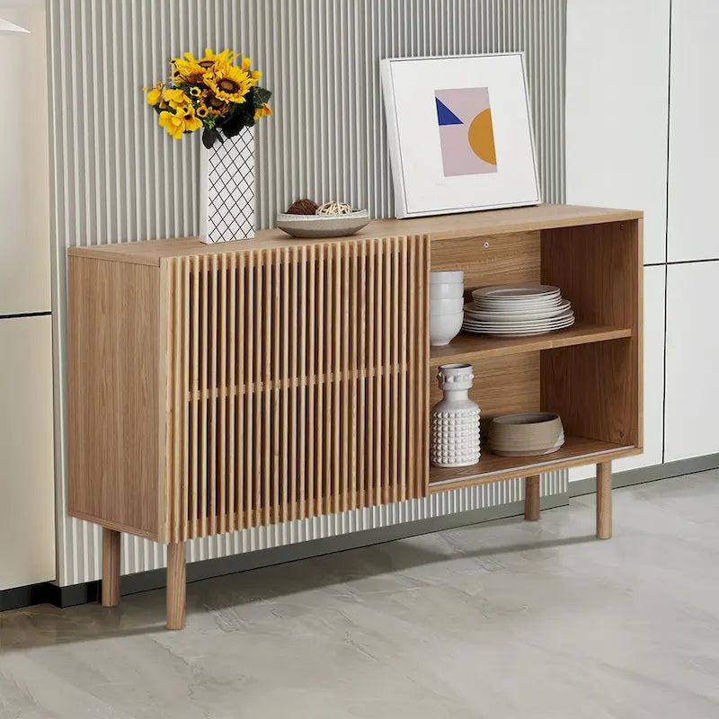 Buffet vaisselier en chêne de 48 po avec armoire de rangement
