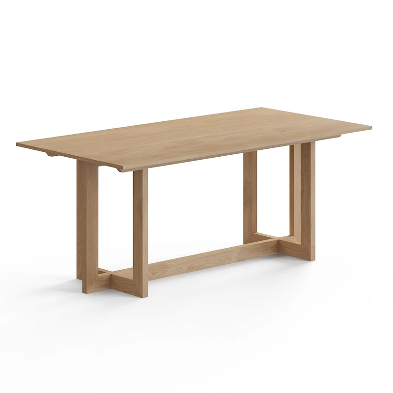 Table à manger rectangulaire – Bois massif, style moderne du milieu du siècle, 3 finitions