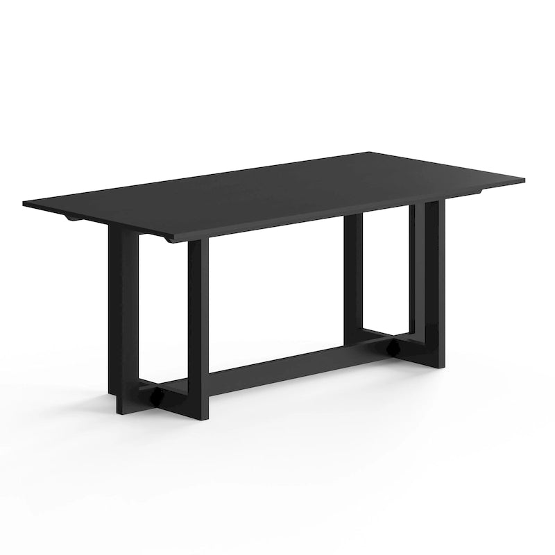 Table à manger rectangulaire – Bois massif, style moderne du milieu du siècle, 3 finitions