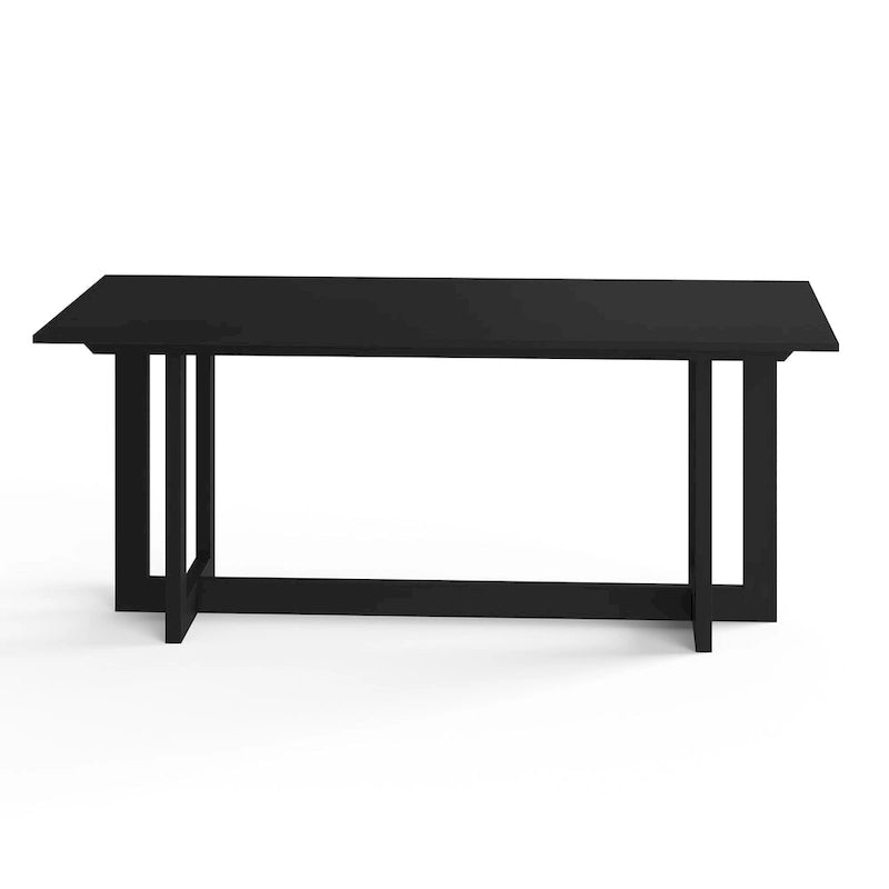 Table à manger rectangulaire – Bois massif, style moderne du milieu du siècle, 3 finitions