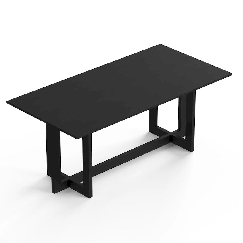 Table à manger rectangulaire – Bois massif, style moderne du milieu du siècle, 3 finitions