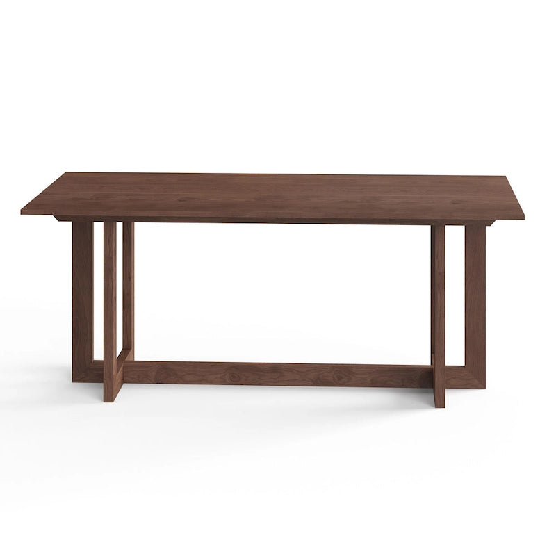 Table à manger rectangulaire – Bois massif, style moderne du milieu du siècle, 3 finitions