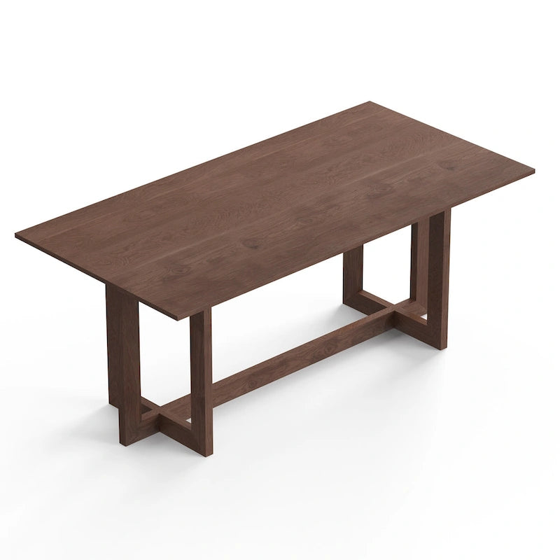 Table à manger rectangulaire – Bois massif, style moderne du milieu du siècle, 3 finitions