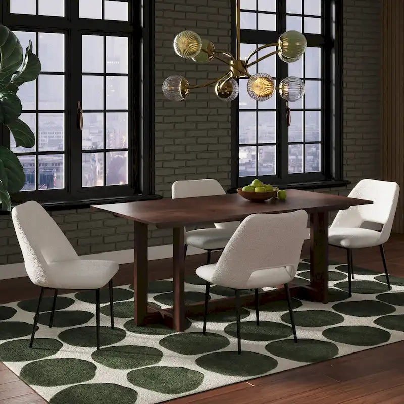 Table à manger rectangulaire – Bois massif, style moderne du milieu du siècle, 3 finitions