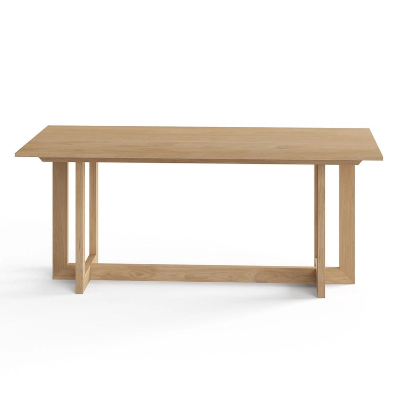 Table à manger rectangulaire – Bois massif, style moderne du milieu du siècle, 3 finitions