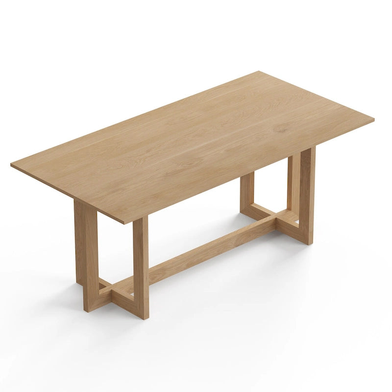 Table à manger rectangulaire – Bois massif, style moderne du milieu du siècle, 3 finitions