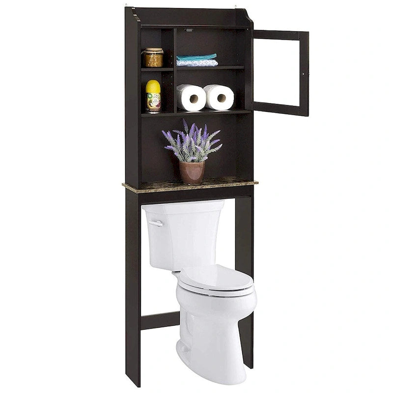 Meuble de rangement en bois pour toilettes, gain de place