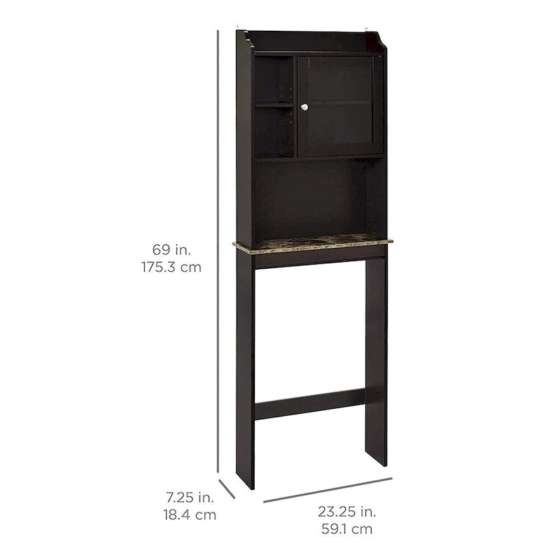 Meuble de rangement en bois pour toilettes, gain de place