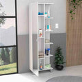 Armoire de toilette avec 4 étagères réglables – Finition wengé noir, Rangement sur pied