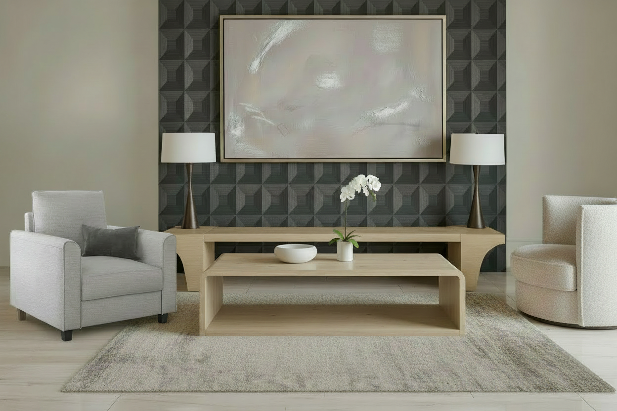 Luxury Living Room - Gray Chair on Left